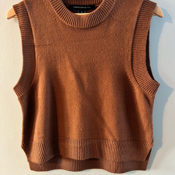 French Connection Jackets & Blazers - NWOT Burnt Orange Knit Sweater Vest